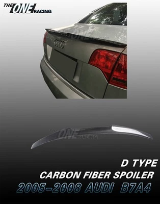 Alerón de fibra de carbono para Audi A4 B7 2005-2008 sedán 4 puertas tipo D Foto 1 de 4