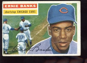 1956 Topps Baseball Card #15 Ernie Banks Grey Back - Picture 1 of 1