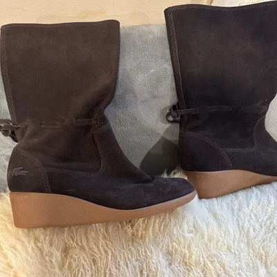 Botas de cuña Lacoste Vermont marrón talla 7,5 Foto 1 de 4