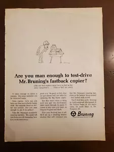 60's Bruning 8x11 Magazine Black & White Advertisement - Picture 1 of 1