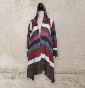 Ashley by 26 International Multicolor Hooded Open Cardigan - Picture 1 of 6