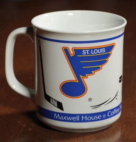Vintage 90s St. Louis Blues Maxwell House Coffee Mug NHL Hockey Cup SGA 1993 Cover