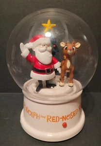 GEMMY Waterless Snow Globe Rudolph The Red Nosed Reindeer Christmas Musical - Picture 1 of 2