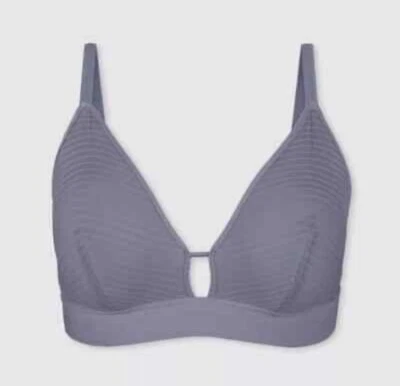 Sujetador All You LIVELY para mujer a rayas de malla sin alambre gris humo elige la talla L Foto 1 de 4