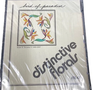 Applique Quilting Pattern Bird of Paradise Distinctive Florals for 12" Block - Picture 1 of 3