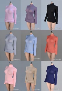 1/12 Stretch Tight Sweater Shirt Clothes Fit 6'' Female Action Figure Body Toy - Picture 1 of 21