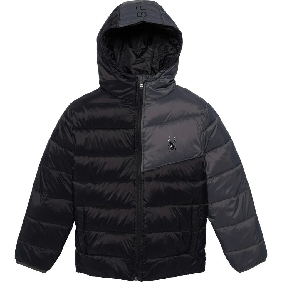 Spyder Boys Ace Short Puffer Jacket Size 5 5t Toddler Black Coat