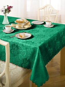 Table Cloths Woven Jacquard Design Soft Polyester Tableware - Damask Rose