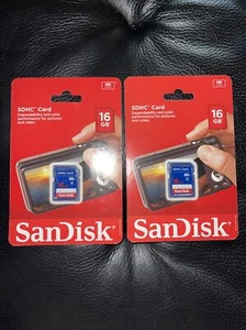 BRAND NEW FACTORY SEALED Set of 2 SanDisk - 16gb -  Class 4 SDHC Memory Cards - Picture 1 of 3