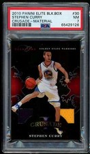 Stephen Curry Card 2010-11 Panini Elite Black Box Crusade Material #30 PSA 7