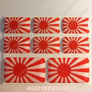 8 pegatinas 3D con cúpula de resina bandera sol naciente Japón - calcomanía de vinilo adhesiva - Imagen 1 de 3