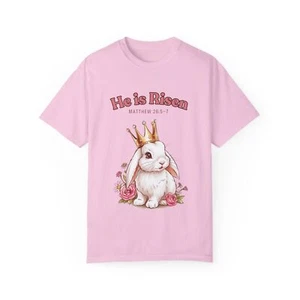 Easter Bunny Tee, He is Risen T-shirt, Christian Apparel, Spring shirt - Picture 1 of 25