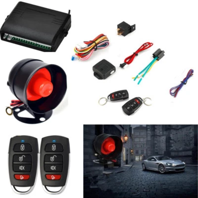 Car Vehicle Alarm Protection Burglar System Keyless Entry Siren 2 Remote Control - Image 1 of 4