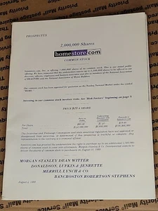 Homestore.com IPO prospectus. 1999. Rare doc from Wall Street's dot-com mania. - Picture 1 of 7
