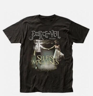 Pierce The Veil Selfish Machines Black Short Sleeve Cotton T-shirt Unisex BLACK - Image 1 of 4