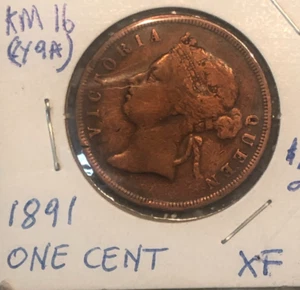 MALASYA Straits Settlements - Victoria Coin - 1 Cent 1891 - XF CONDITION! - Picture 1 of 2