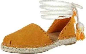 Tom's Katalina Espadrille Sandals Saffron Suede Lace Up Sz 6.5 NWOB #10011809 - Picture 1 of 9