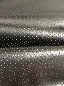 Upholstery Vinyl Perforated Marine Faux Leather Waterproof Black 54 ROLLED - Picture 1 of 4