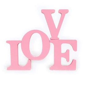 Pink Wooden Love Sign Freestanding Decorative Letter Wedding Party Decor - Picture 1 of 6