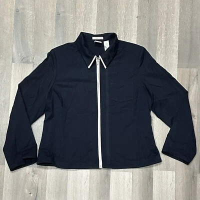 Emma James Women's Blue Full Zip Stretch Jacket with Shoulder Pads - Size US 14  - Image 1 of 4