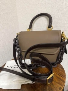 COACH Rogue C6860 Top Handle in Colorblock Brass Baige Brown Crossbody Purse - Picture 1 of 11
