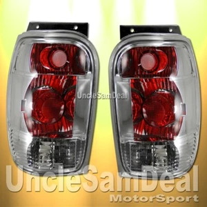 98-01 FORD EXPLORER ALTEZZA CHROME CLEAR LENS TAIL LIGHTS DIRECT FIT PAIR - Picture 1 of 2