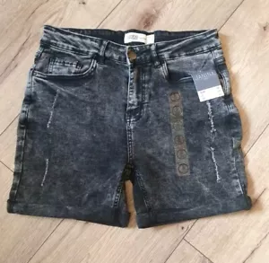 Kurze Jeans Hose Hotpants Highwaist Shorts Gr.36,38 schwarz stonewashe stretch - Bild 1 von 7