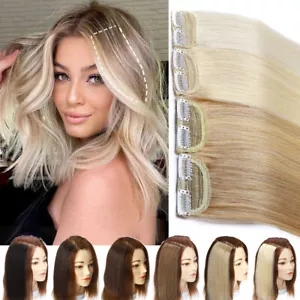 Mini parche corto 100 % real extensiones de cabello clip en cabello humano Remy almohadilla de una pieza - Imagen 1 de 24