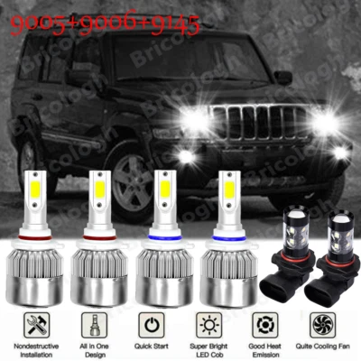 Faros antiniebla LED 6000K bombillas blancas para Jeep Commander 2007-2010 Foto 1 de 4