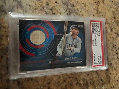 Topps Babe Ruth Relics 2014 juego usado recuerdos PSA 10 gemas como nuevo Foto 1 de 2