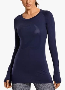 Crz Yoga Long Sleeve Shirt-navy/black- Size M(8/10) - Picture 1 of 8