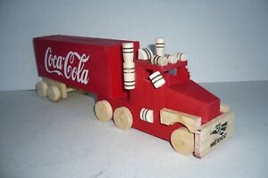 Mexican Coca Cola Delivery Truck - Wooden Car Toy - Folk Art Made In Mexico