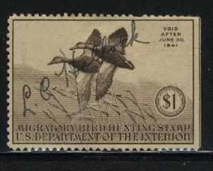 USA Jagd Briefmarke gebraucht Scott # RW7 Jahr 1941 - Bild 1 von 1