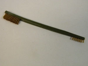 AR DOUBLE END O.D. GREEN HANDLE BRASS  BRUSH - Picture 1 of 1