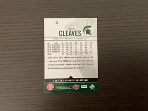 Mateen Cleaves #62 SP Authentic 2010 - Imagen 1 de 2