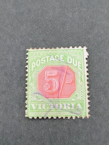 1895 VICTORIA POSTAGE DUE Stamp 5/- Five Shillings V over Crown Wmk SGD20 Rare - Picture 1 of 5