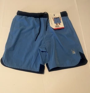 Men’s Spyder Swim Shorts Performance & Comfort Stretchy Blue M 7.5” inseam New - Picture 1 of 9