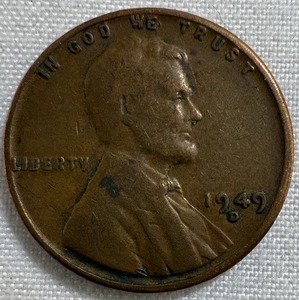 1949D Lincoln Cent Strike Through Error Reverse- Rare Denver Mint Error! K-2 POS - Picture 1 of 3