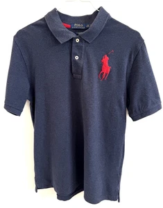 POLO RALPH LAUREN Boys Polo Shirt 14-16 Years Dark Blue Cotton - Picture 1 of 2
