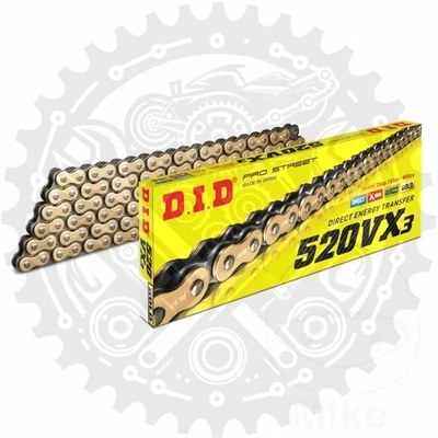 DID X-Ring Chain Gold 520 VX3 102 For Triumph Street Scrambler 900 2017-2022 - Image 1 of 4