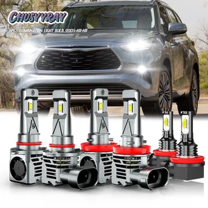 For Toyota Highlander 2014-2019 6X LED Headlight+Fog Light Bulbs Combo Kit 6000K - Picture 1 of 15