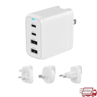 Cargador de viaje 4 adaptadores de alimentación USB en todo el mundo con 2 puertos USB A y 2 puertos USB C Foto 1 de 4