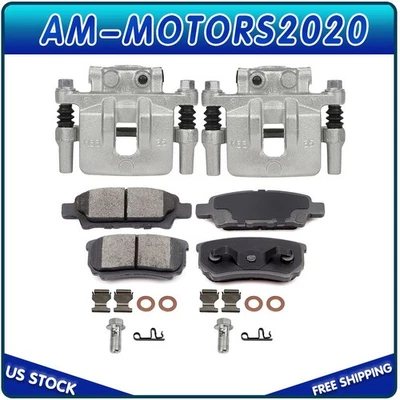 Juego de pinzas de freno traseras y pastillas de freno de cerámica para Dodge Caliber 2007-2012 Foto 1 de 4