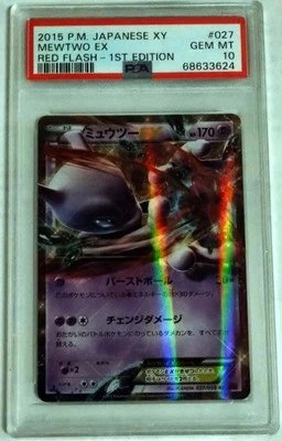 PSA10 2015 POKEMON JAPANESE XY RED FLASH #027 MEWTWO EX RED FLASH 1ST EDITION RR - Image 1 of 2