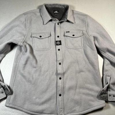 Chaqueta O'Neill Para Hombres Grande Gris Sherpa Forrada Waffle Tejido Frente a Presión Camisa Cazadora Foto 1 de 4