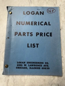 Original Logan Lathe Numerical Parts Price List - Picture 1 of 4