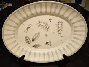 Plato ovalado de madera natural Pfaltzgraff 18 5/8" x 14" de cerámica en muy buen estado - Imagen 1 de 9