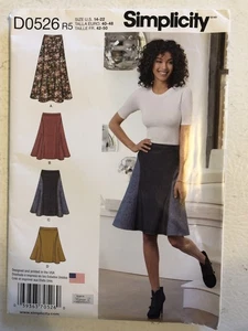Simplicity Pattern D0526 Color Blocked Skirt in 3 Lengths Sizes 14 to 22 UNCUT - Picture 1 of 3
