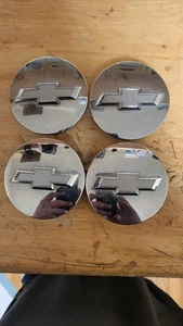 4 Gloss Chrome Wheel Center Caps 83 mm For Chevy Silverado Suburban Tahoe - Picture 1 of 7
