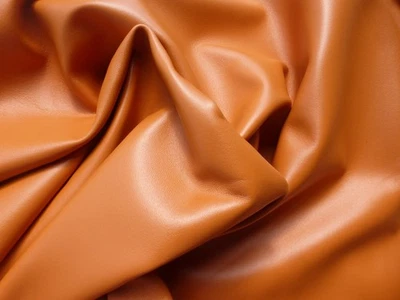 lambskin leather hide Premium Grade Pumpkin Orange Full Bodied smooth finish - Image 1 of 4